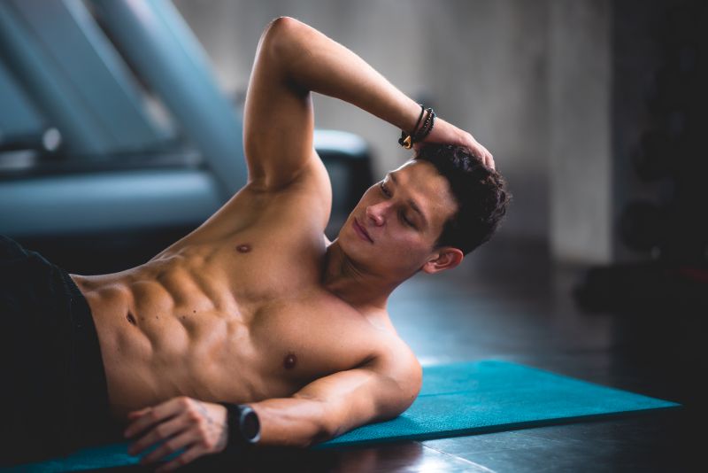 close up of muscle strength of male handsome sport
