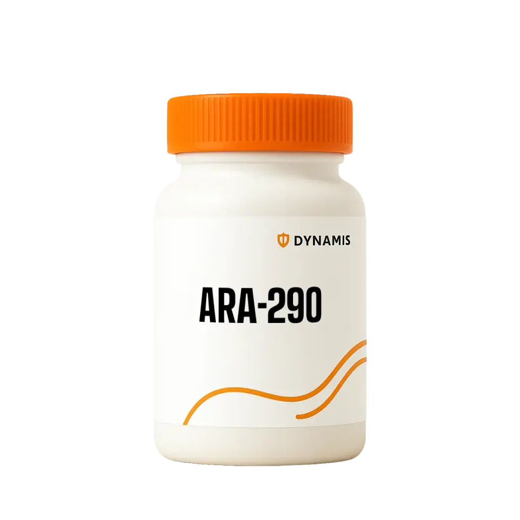 Dynamis ARA-290 bottle with an orange cap