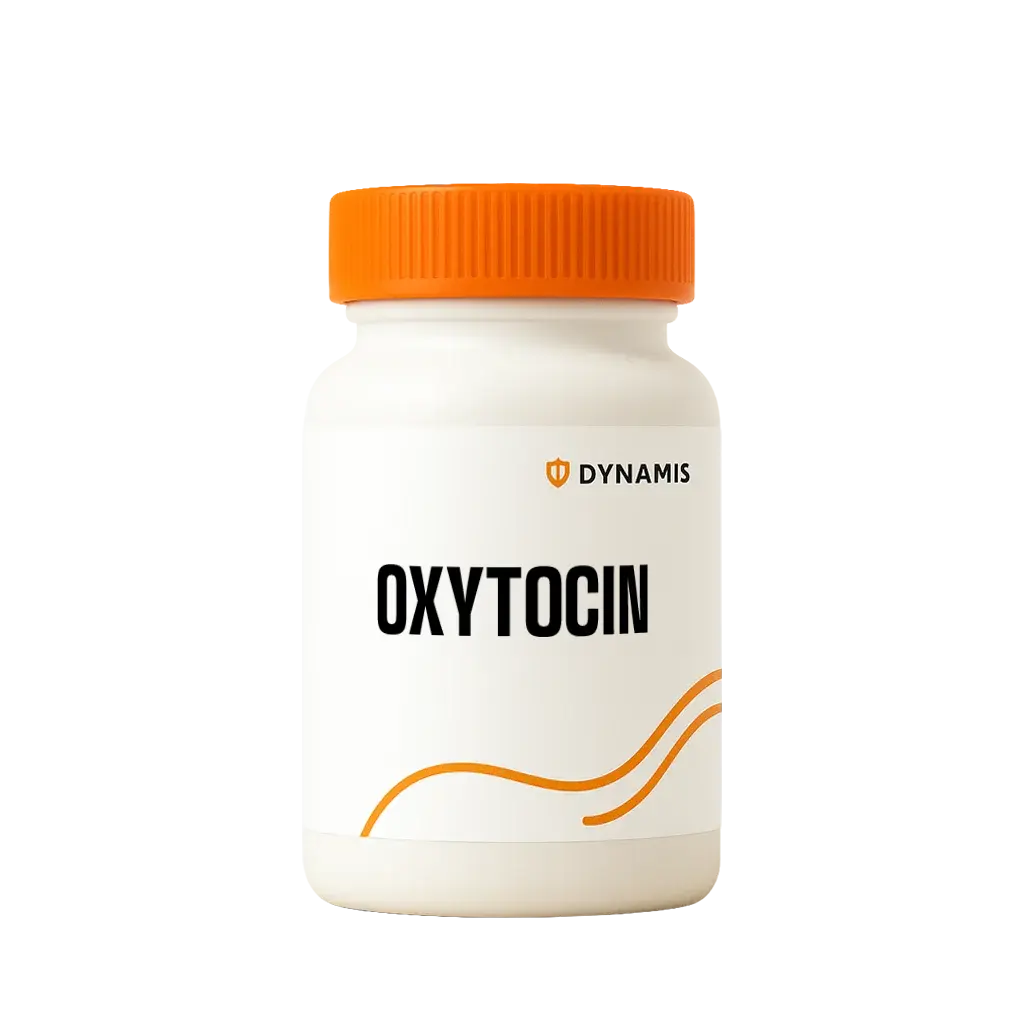 Dynamis Oxytocin bottle with an orange cap